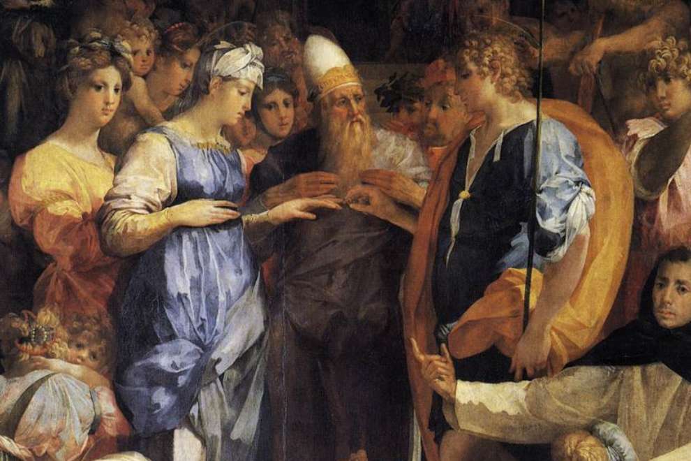 Sposalizio della Vergine, di Rosso Fiorentino (1523) (particolare)
