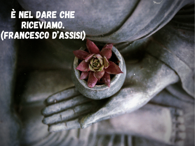 È nel dare che riceviamo.(Francesco d’Assisi)