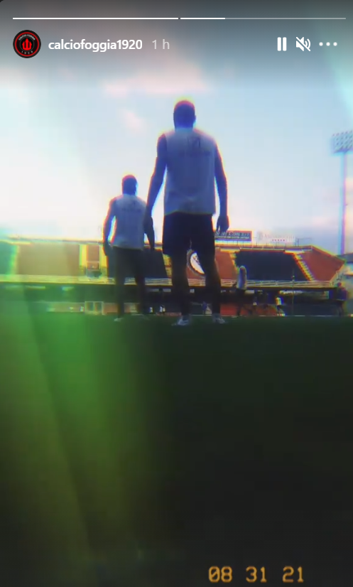 L'allenamento del 31/08/2021 del Foggia, in vista del match col Potenza - dalle Instagram Stories del Calcio Foggia 1920