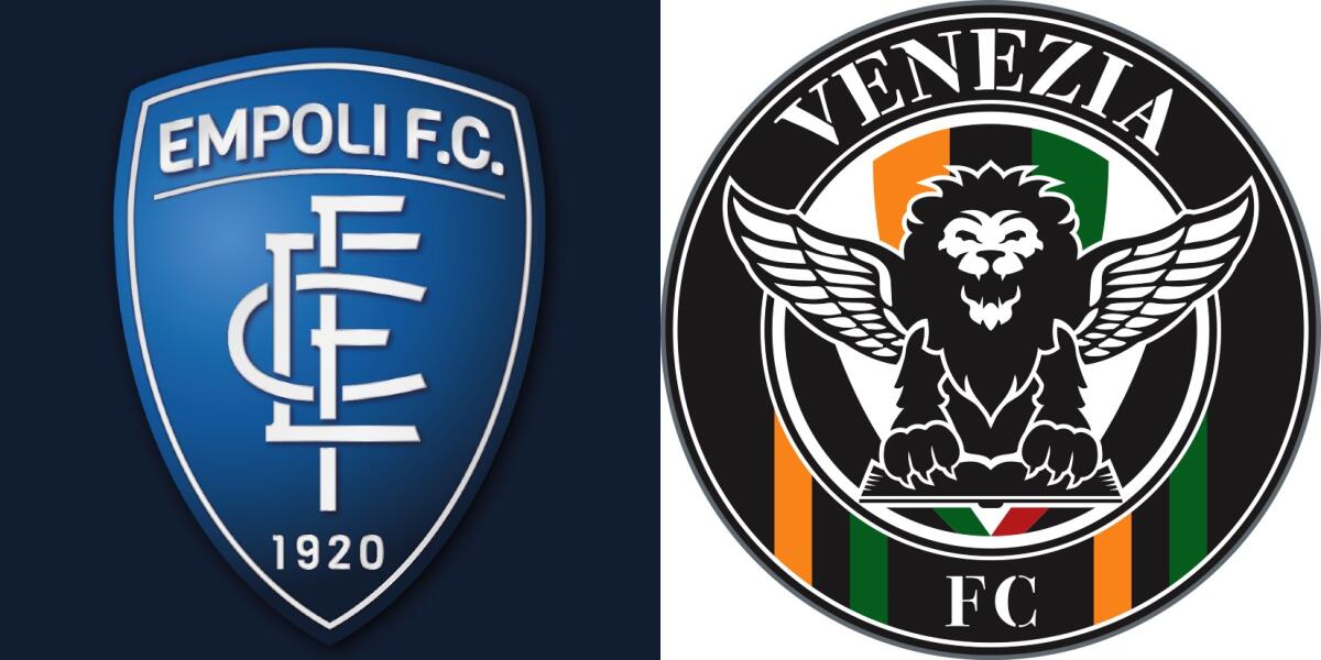 Serie A, le formazioni ufficiali di Empoli-Venezia - Immagine in evidenza: Empoli-Venezia - crediti foto (rispettivamente per i due stemmi): pagine Facebook ufficiali delle due società