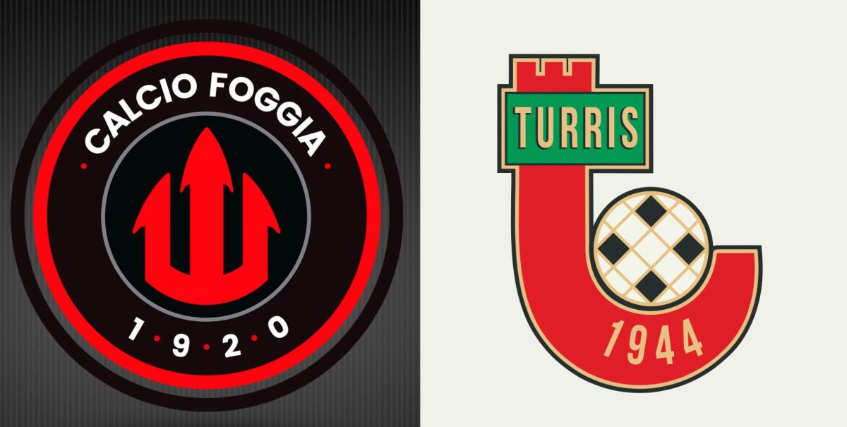 Serie C, Foggia-Turris: dirige Delrio di Reggio Emilia - Immagine in evidenza: Foggia-Turris - crediti foto (rispettivamente per i due stemmi): pagine Facebook ufficiali delle due società