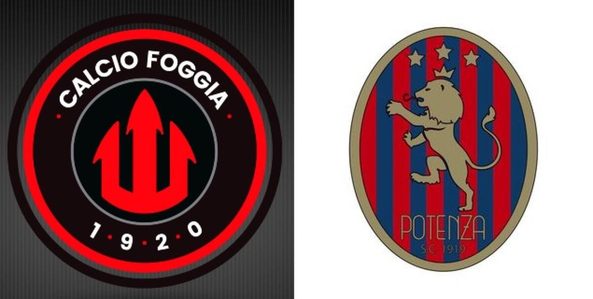 Foggia-Potenza, biglietti sold-out: domani botteghini chiusi - Immagine in evidenza: Foggia-Potenza -  crediti foto (rispettivamente per i due stemmi): pagine Facebook ufficiali delle due società