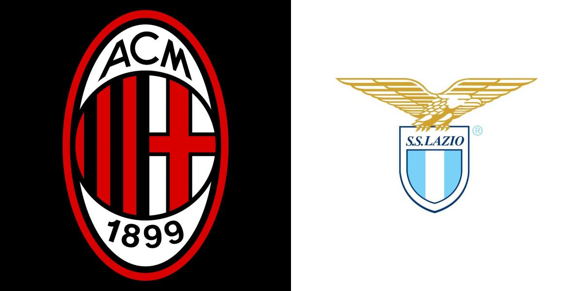 Serie A, le formazioni ufficiali di Milan-Lazio - Immagine in evidenza: Milan-Lazio - crediti foto (rispettivamente per i due stemmi): pagine Facebook ufficiali delle due società