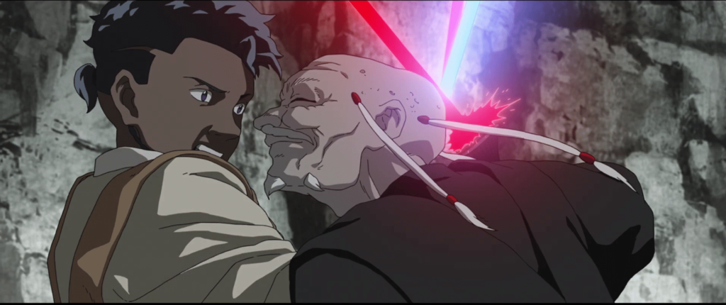 Parte dello scontro ne "L'Anziano"