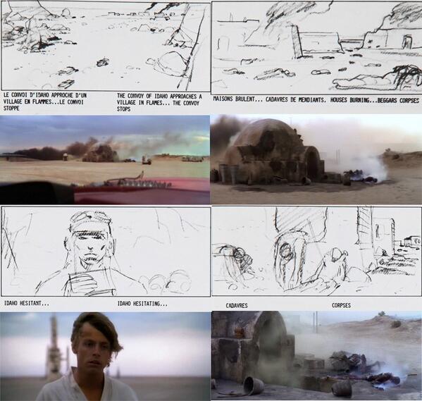 Storyboard di Dune e Episodio IV a confronto