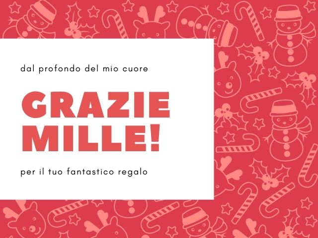 Dal profondo del mio cuore, grazie mille! r il tuo fantastico regalo.