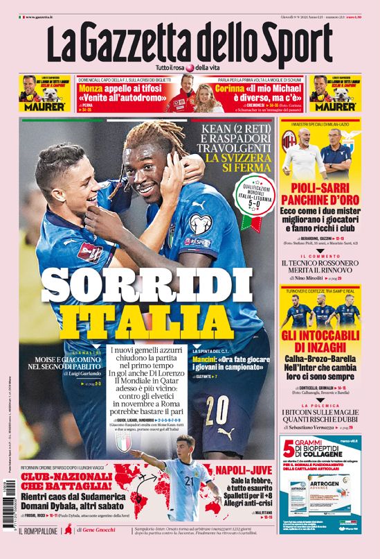 Rassegna stampa, le prime pagine dei quotidiani sportivi di oggi