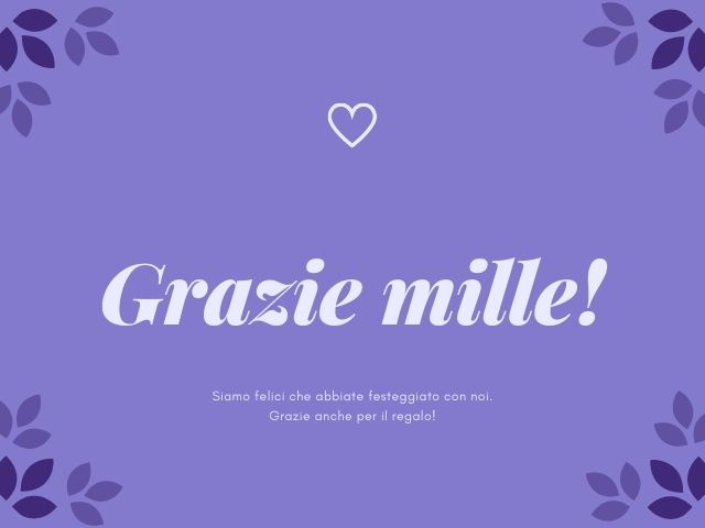 Grazie mille! Siamo felici che abbiate festeggiato con noi. Grazie anche per il regalo!