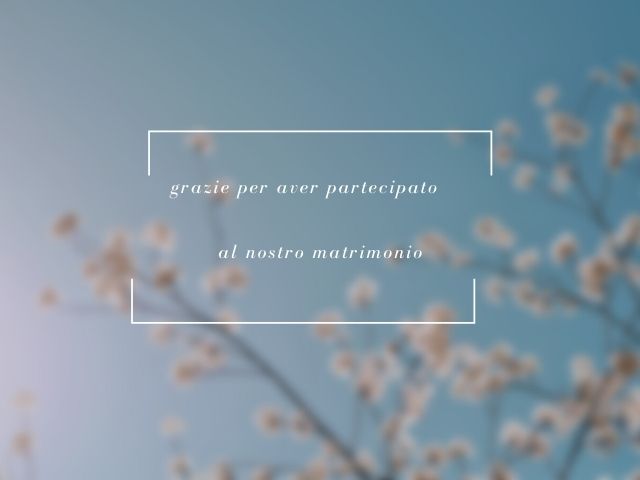 Grazie per aver partecipato al nostro matrimonio.