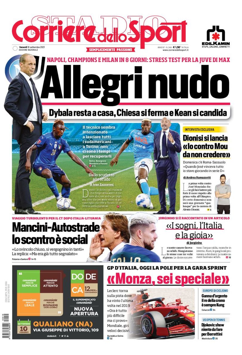 Rassegna stampa, le prime pagine dei quotidiani sportivi di oggi