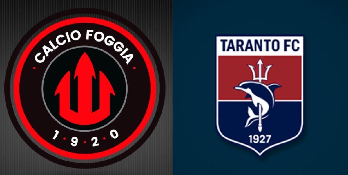 Serie C - girone C, le formazioni ufficiali di Foggia-Taranto - Immagine in evidenza: Foggia-Taranto - crediti foto (rispettivamente per i due stemmi): pagine Facebook ufficiali delle due società