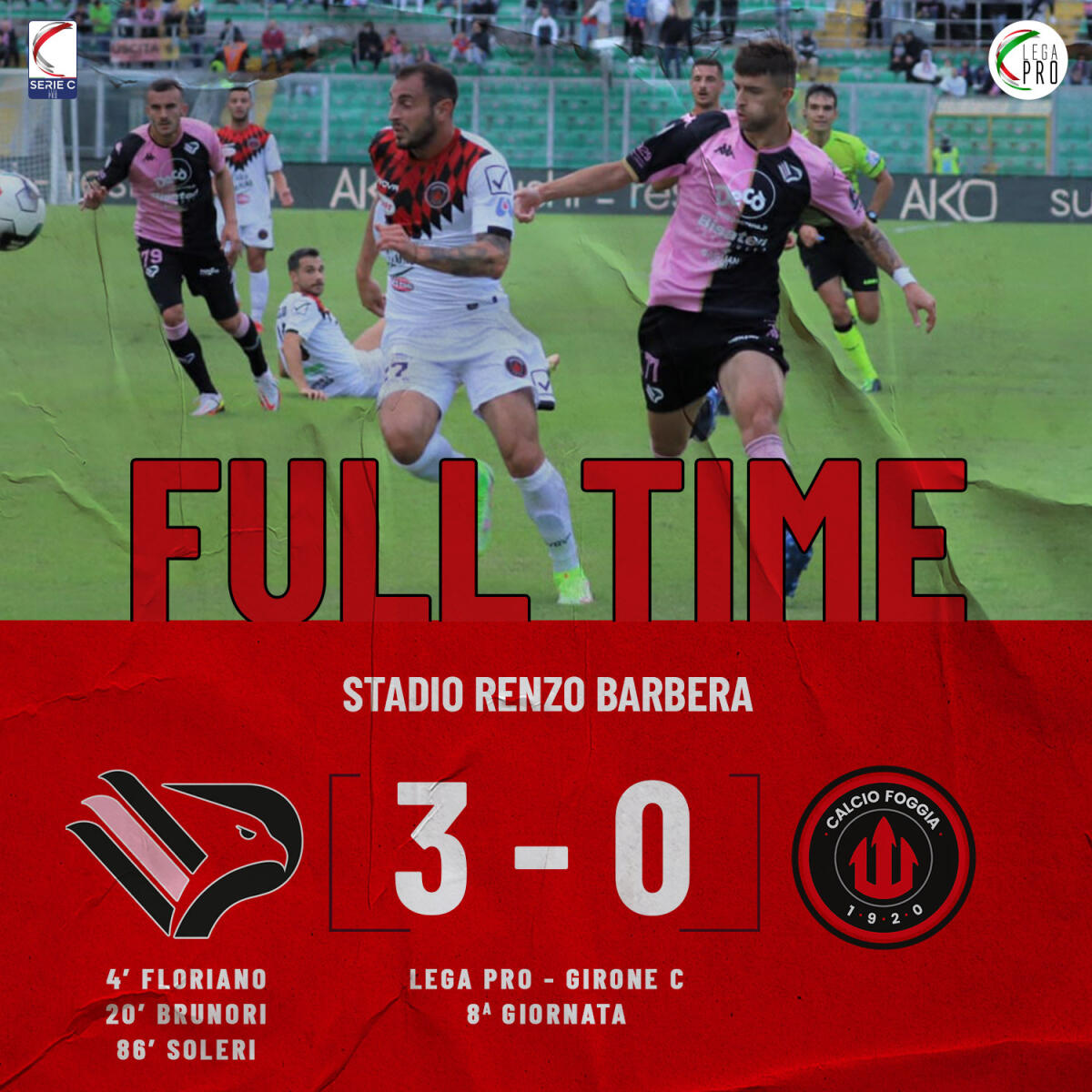 La reazione dei Foggiani: “Markic vattene” - Immagine in evidenza: Palermo-Foggia 3-0 (Serie C - girone C, stagione 2021/2022) - crediti foto: profilo ufficiale Twitter Calcio Foggia 1920