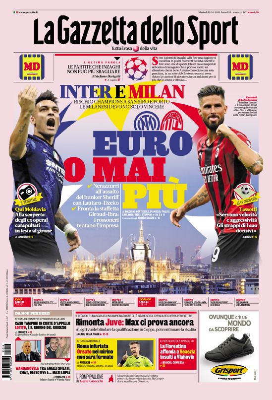 Rassegna stampa, le prime pagine dei quotidiani sportivi di oggi