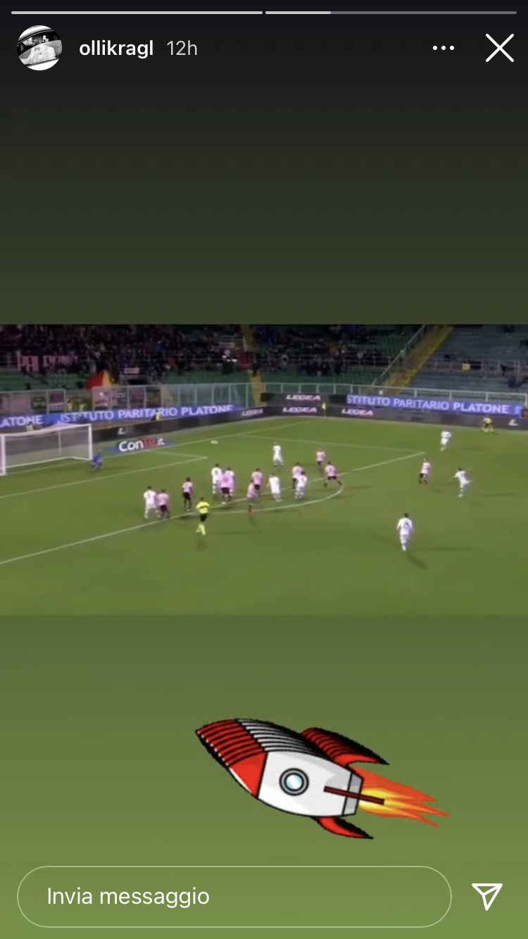 Il Foggia cede a Palermo e Kragl posta il video di una punizione...