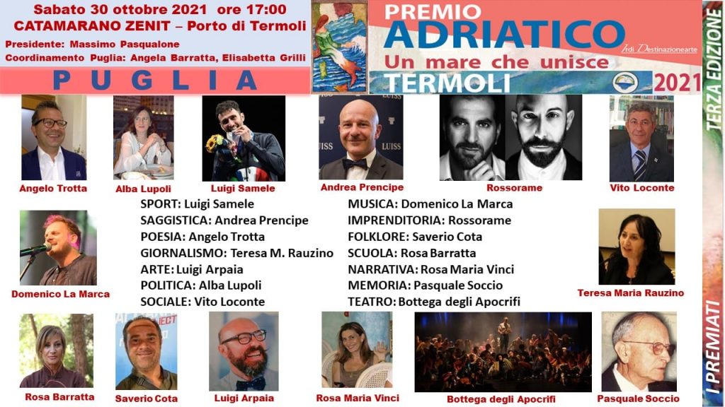L'Adriatico è ponte di culture, premio per Domenico La Marca e Teresa Rauzino