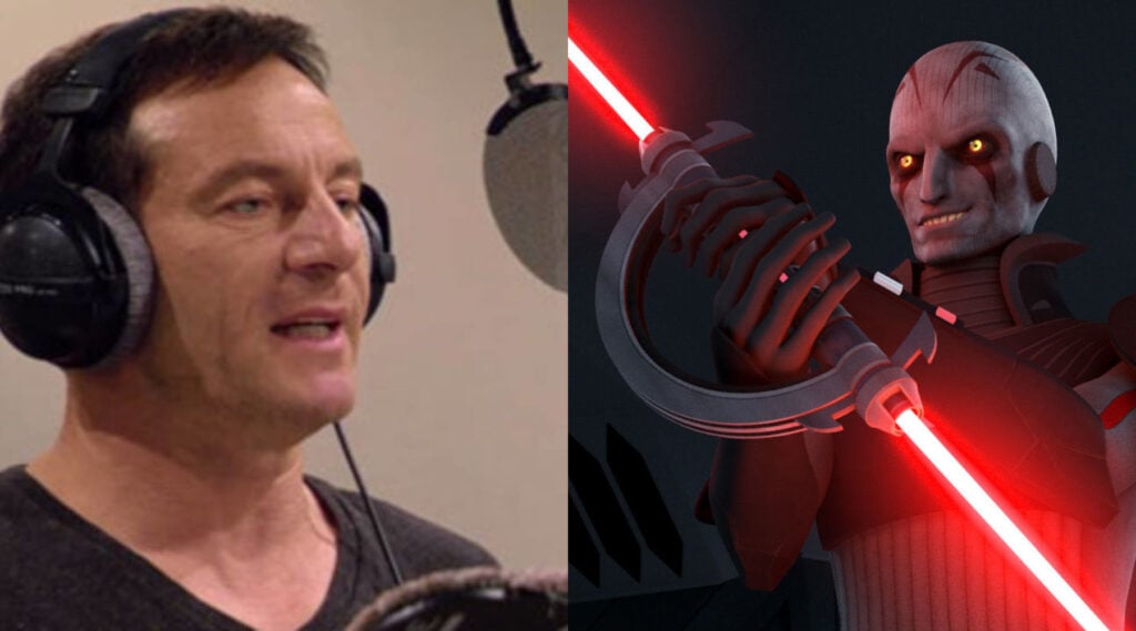 Jason Isaacs mentre doppia il Grande Inquisitore nella serie Star Wars: Rebels