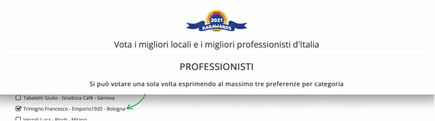 Emporio 1920, Francesco Trimigno sogna il “Bar Awards 2021”