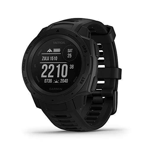 Garmin Instinct Tactical Black Sportwatch Ruged GPS con Funzioni Tattiche e Stealth, Schermo Alto Contrasto, Cardio al Polso, Profili Sport e Funzioni Smart, Nero