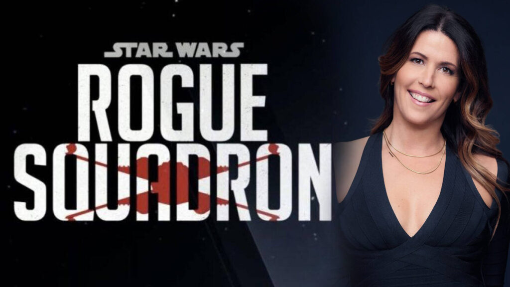 Il logo di Rogue Squadron e la regista Patty Jenkins