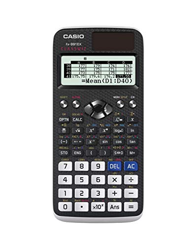 Casio Fx-991Ex Calcolatrice Scientifica Con 552 Funzioni, Nero Bianco, 1.02 x 16.51 x 7.62 cm, 90.72 grammi