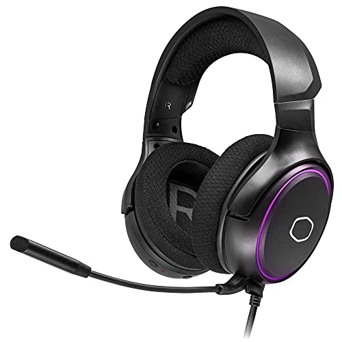 Cooler Master MH650 RGB Gaming Headset with Virtual 7.1 Surround Sound - Cross-Platform Compatible with 50mm Neodymium Audio Drivers, Ultra-Clear Boom Mic and Portable Frame - USB Type A, Black