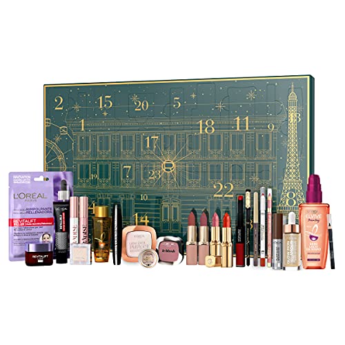 L'Oréal Paris Calendario dell'Avvento 2021, 24 Prodotti Make-up, Cura del Viso e Cura dei Capelli per prepararsi in Bellezza al Natale