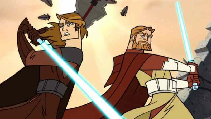 Anakin e Obi-Wan in Clone Wars del 2003