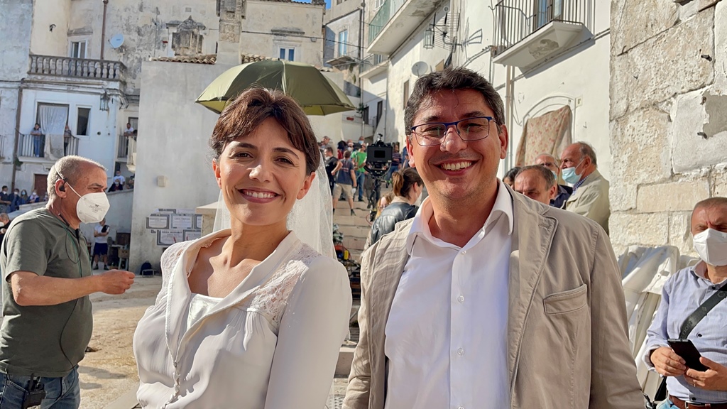 La Sposa_Serena Rossi con il sindaco Pierpaolo d'Arienzo