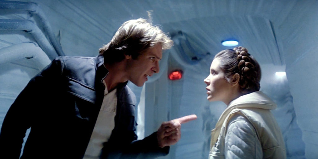 Han e Leia nella base ribelle su Hoth in Episodio V.Da: starwars.com