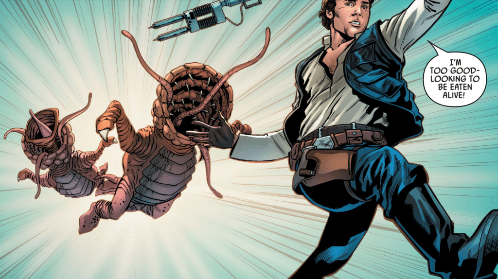 Han Solo con dei cuccioli di Sarlacc