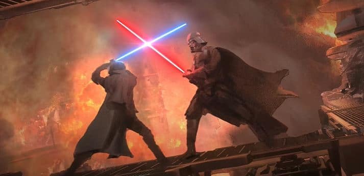 Concept art dello scontro tra Obi-Wan e Darth Vader
