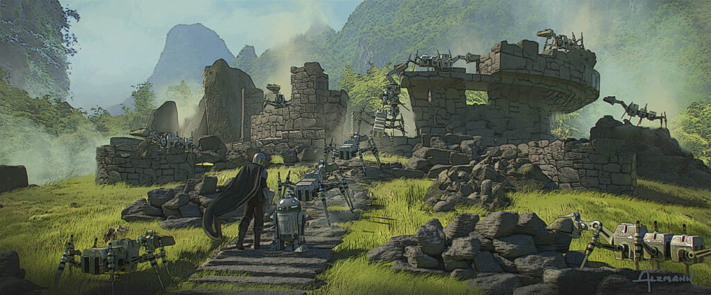 Il tempio Jedi di Luke nel concept art di Christian Alzmann (Fonte: StarWars.com)
