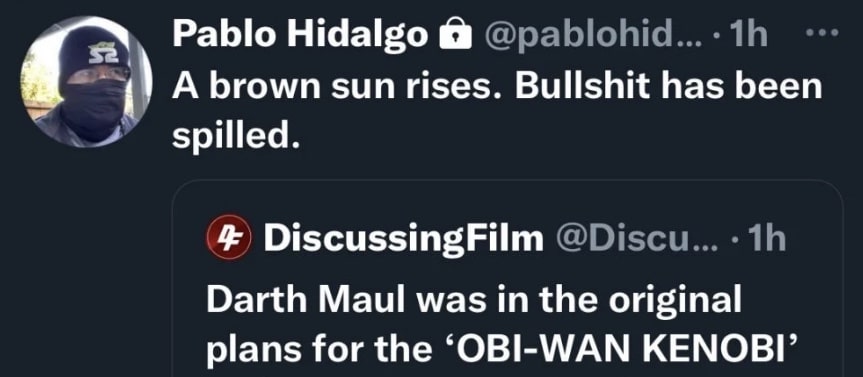 Il tweet di Pablo Hidalgo