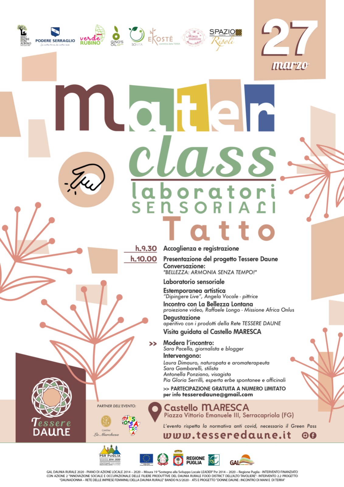 "Bellezza: armonia senza tempo!": ecco il tema di Tessere Daune per la nuova materclass