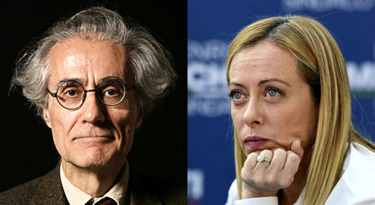 Canfora e l'animo della Meloni, una saccenza insolita che sorprende - Luciano Canfora e Giorgia Meloni (foto baritoday.it)