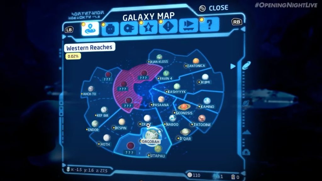 Mappa di gioco di LEGO Star Wars The Skywalker Saga