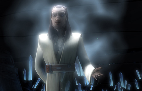 Qui Gon Jinn in The Clone Wars come spirito della Forza. Fonte: clonewars.wikia.com