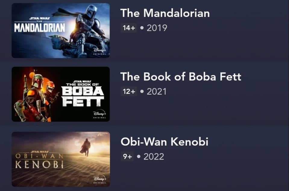 L'age rating delle serie di Star Wars