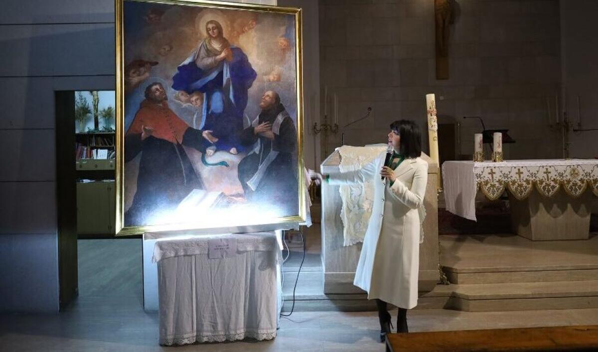 Torna a splendere il quadro dell’Immacolata a S. Agata, pregio del '700 - 