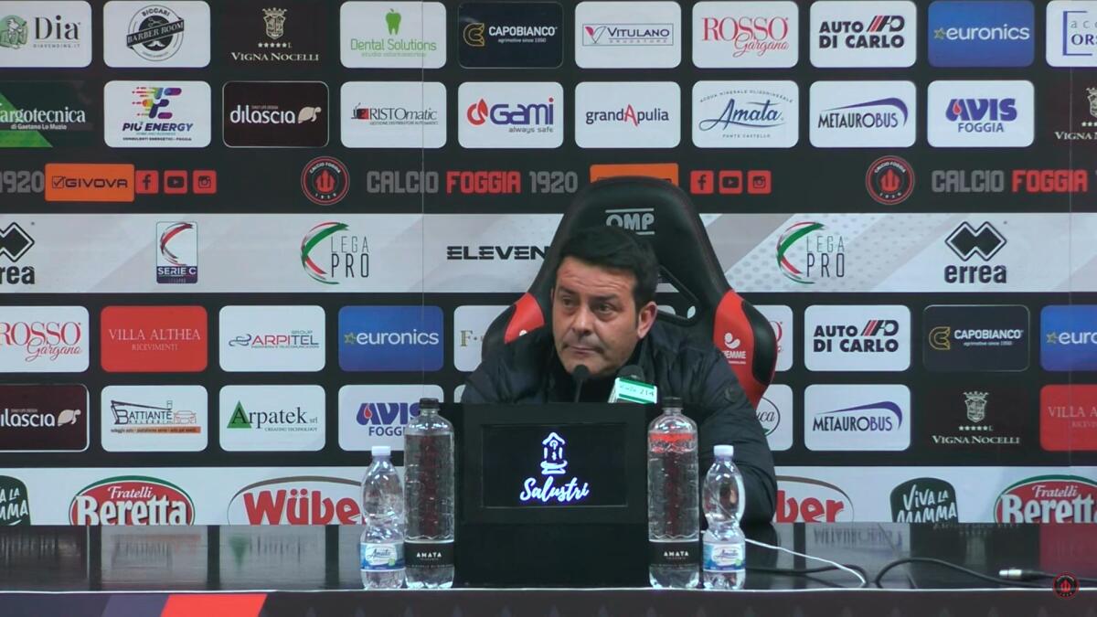 Foggia, Canonico: "Sette giorni per comprare oppure…" - Immagine in evidenza: Nicola Canonico nella conferenza stampa post Foggia 2-0 Avellino del 24/04/2022 - crediti: screenshot dalla conferenza pubblicata sul canale ufficiale YouTube del Calcio Foggia 1920