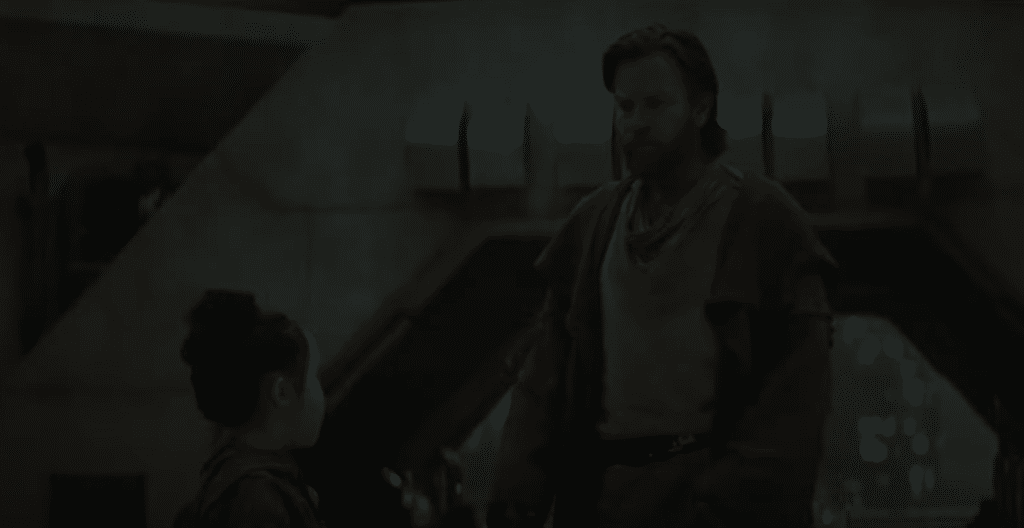 Obi-Wan e Leia alla fine del secondo episodio