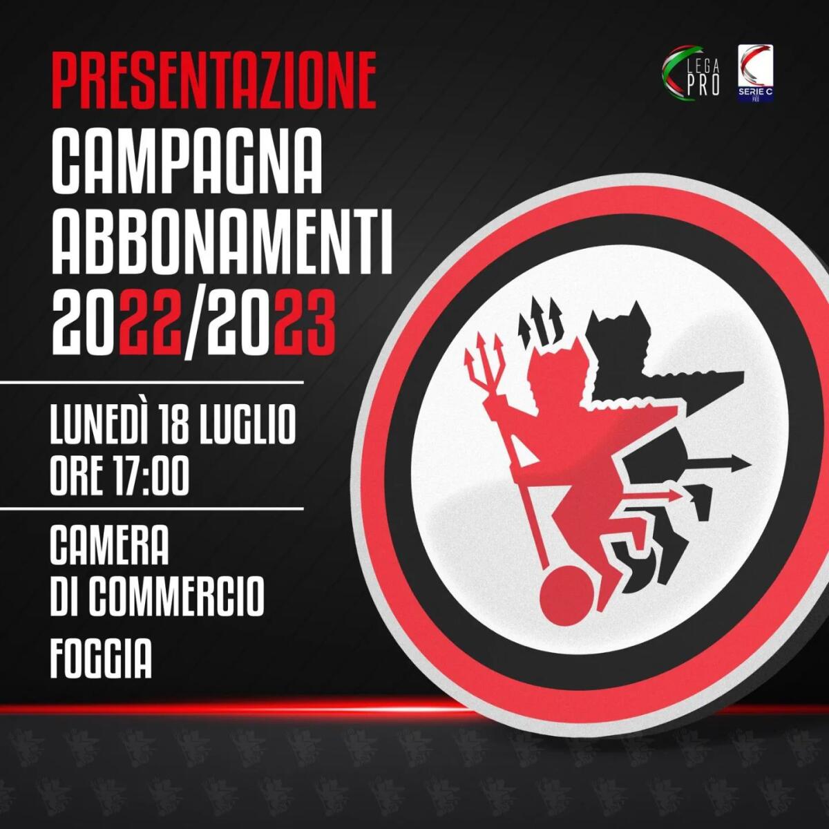 Foggia, lunedì 18 la presentazione della nuova campagna abbonamenti - Immagine in evidenza: campagna abbonamenti Foggia - crediti foto: pagina ufficiale Facebook Calcio Foggia 1920