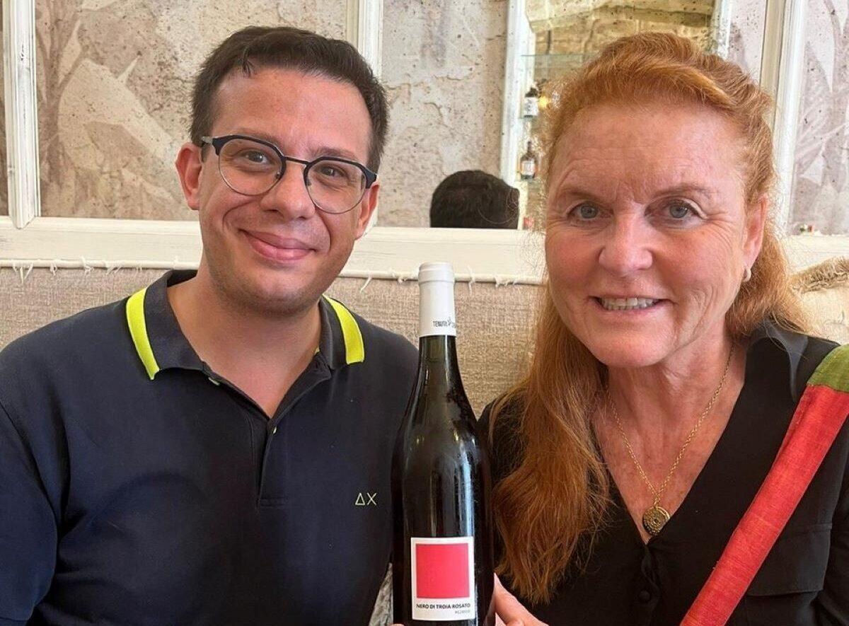 La Duchessa di York stregata dal Nero di Troia, rosato di San Severo - Giovanni Ciampi e Sarah Ferguson