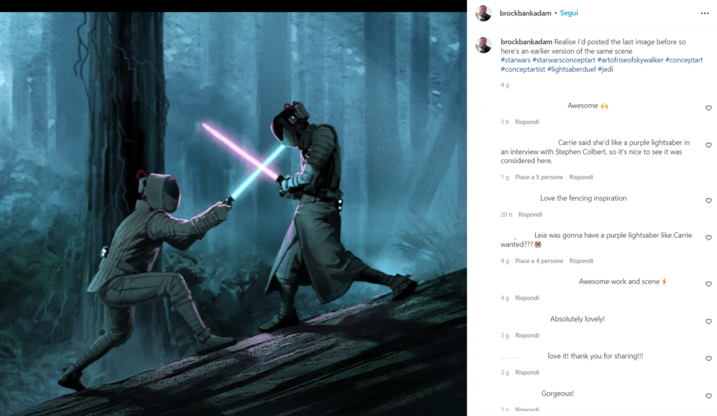 La concept art con la spada viola