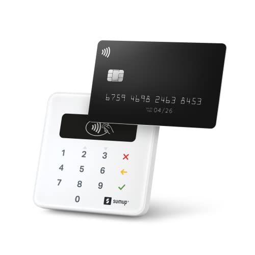 SUMUP Lettore di Carte SumUp Air per pagamenti con Carta di debito, Credito, Apple Pay, Google Pay. Dispositivo Portatile contactless - avvicina Soltanto la Carta, Il Telefono o in modalità Chip & Pin