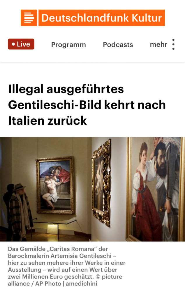 La notizia sulla stampa in tedesco