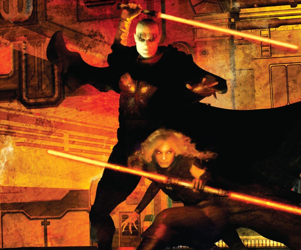Bane e Zannah nella copertina de "La regola dei Due"