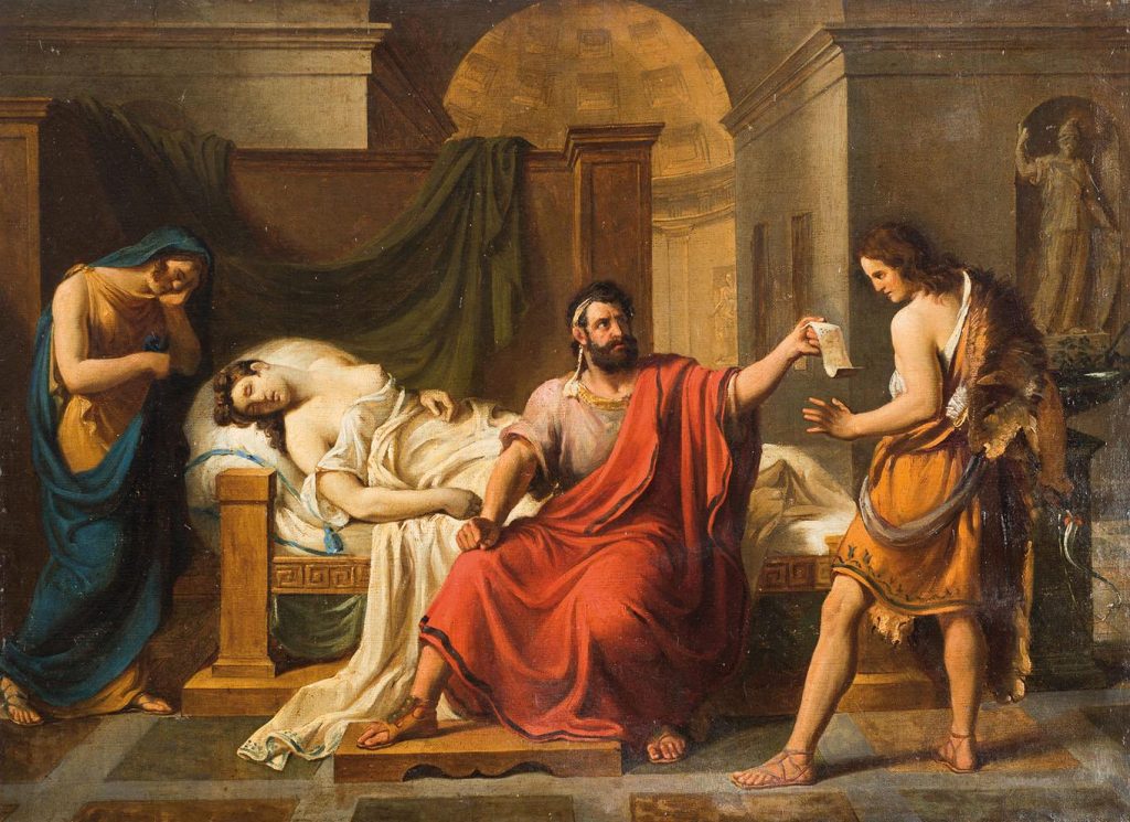 La morte di Fedra. dipinto di Vincenzo De Angelis- foto blindarte.com