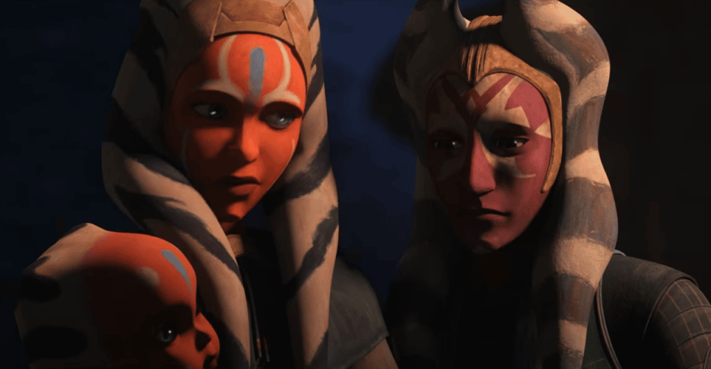 La piccola Ahsoka con i suoi genitori