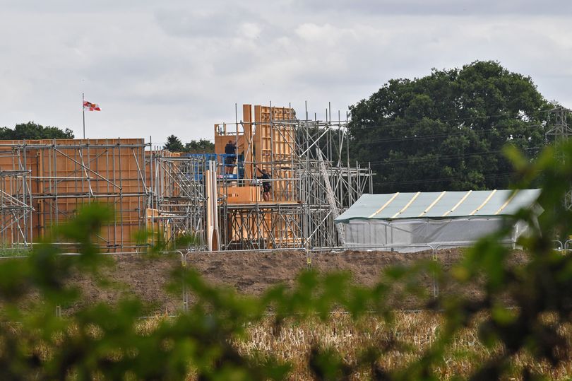 Il set in allestimento